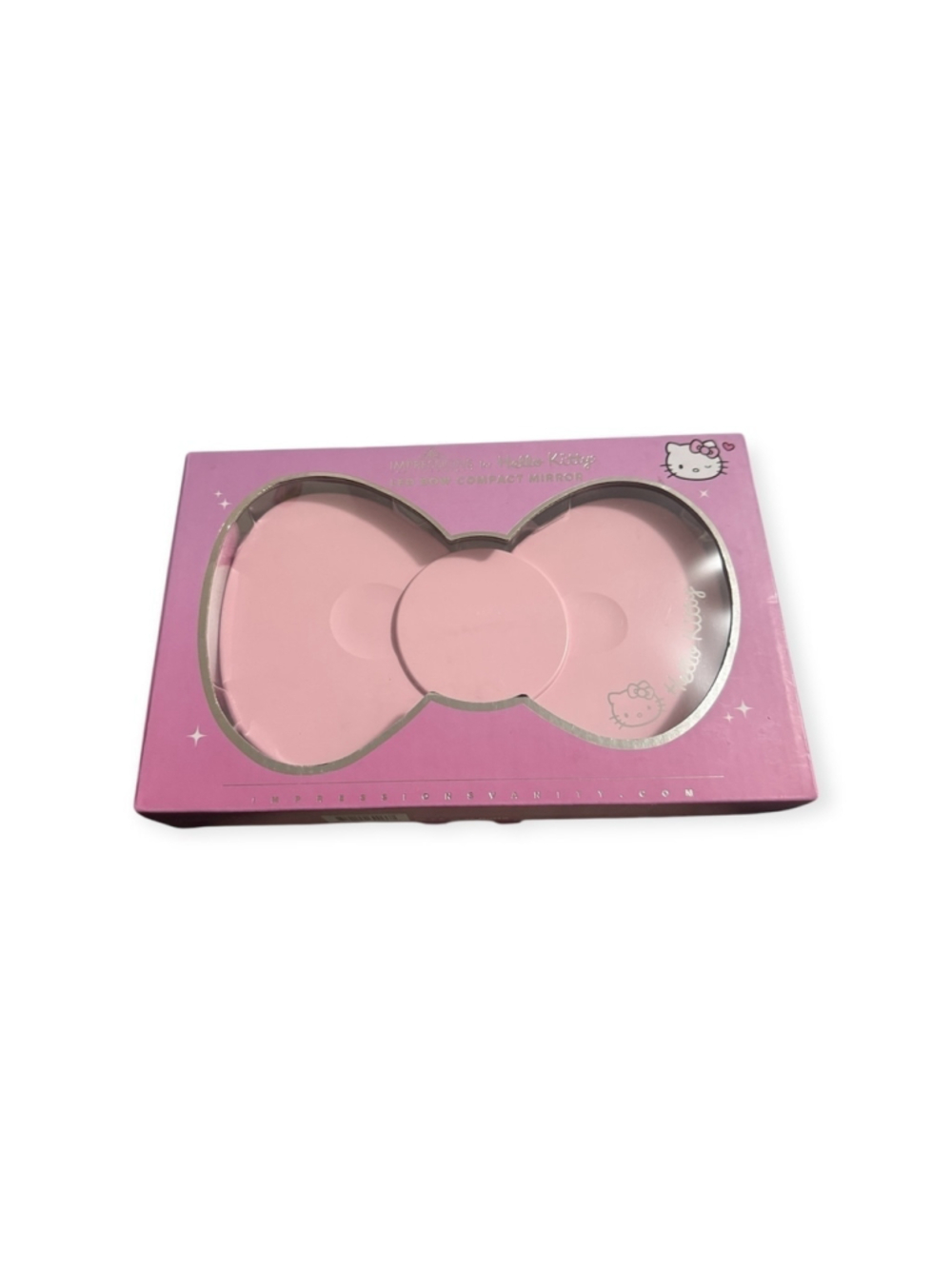 NIB Hello Kitty Bow LED Pink Compact Mirror with Rechargeable battery, 3 temp